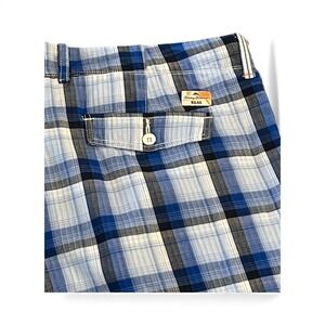 Tommy Bahama Relax Cargo Shorts Mens 35 Blue Plaid‎ Cotton